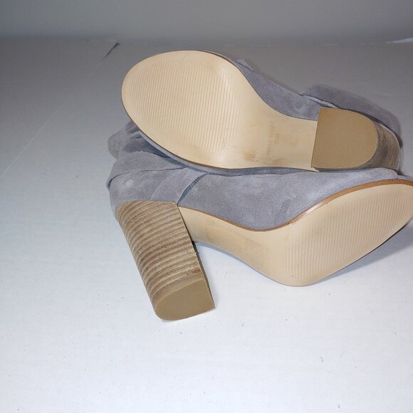 Nine West Ronia Suede Slouchy Peep Toe Ankle Tie up Booties Size 7.5 Grey - Picture 4 of 8